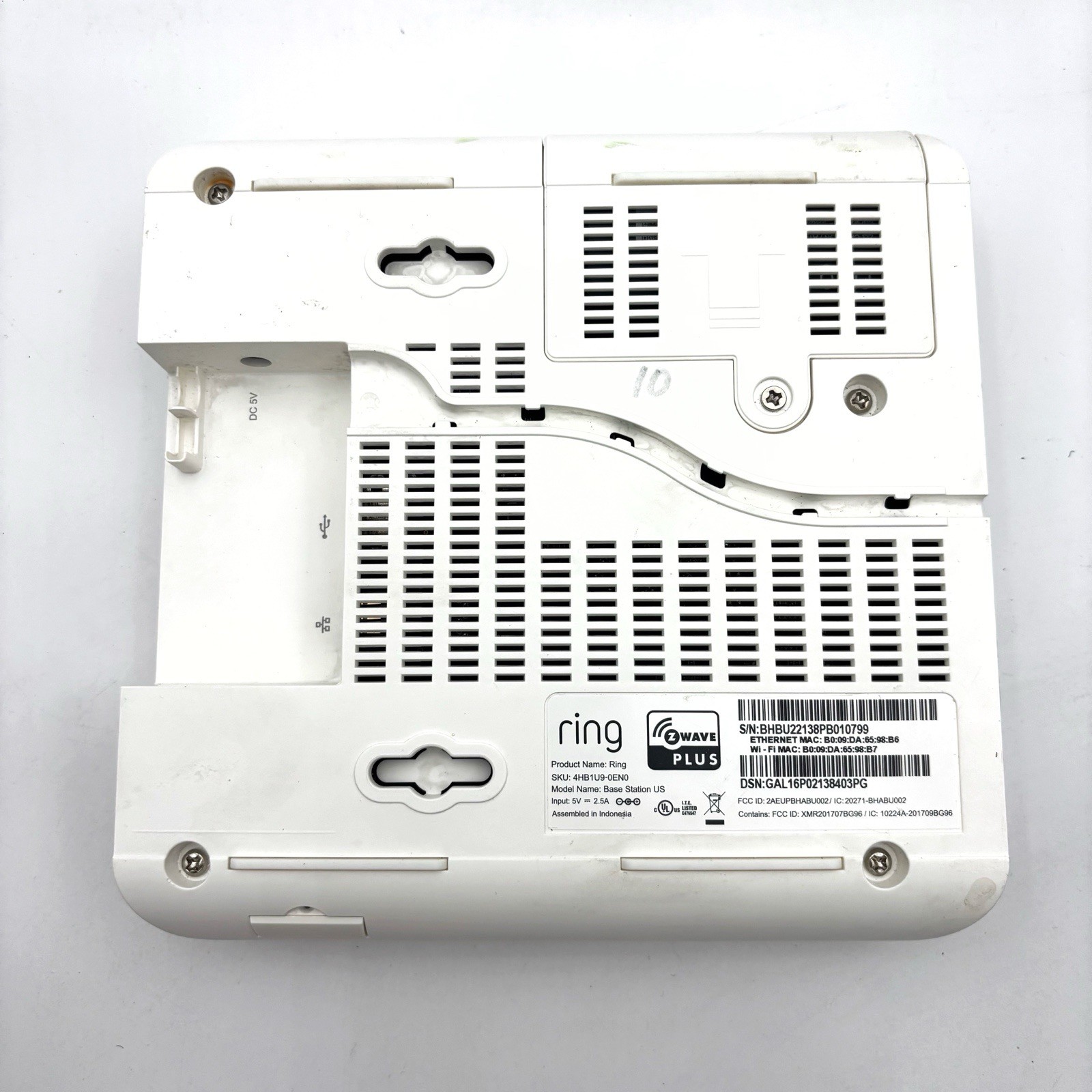 Ring Alarm Base Station US Z wave Plus 4HB1U9-0EN0 Lot Of 2 + Motion For Parts