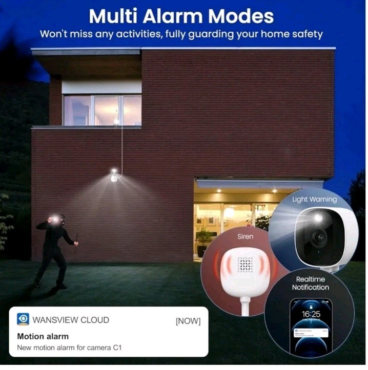 Indoor/ Outdoor Camera 2PCS 2K Security Cameras WiFi Video Night Vision