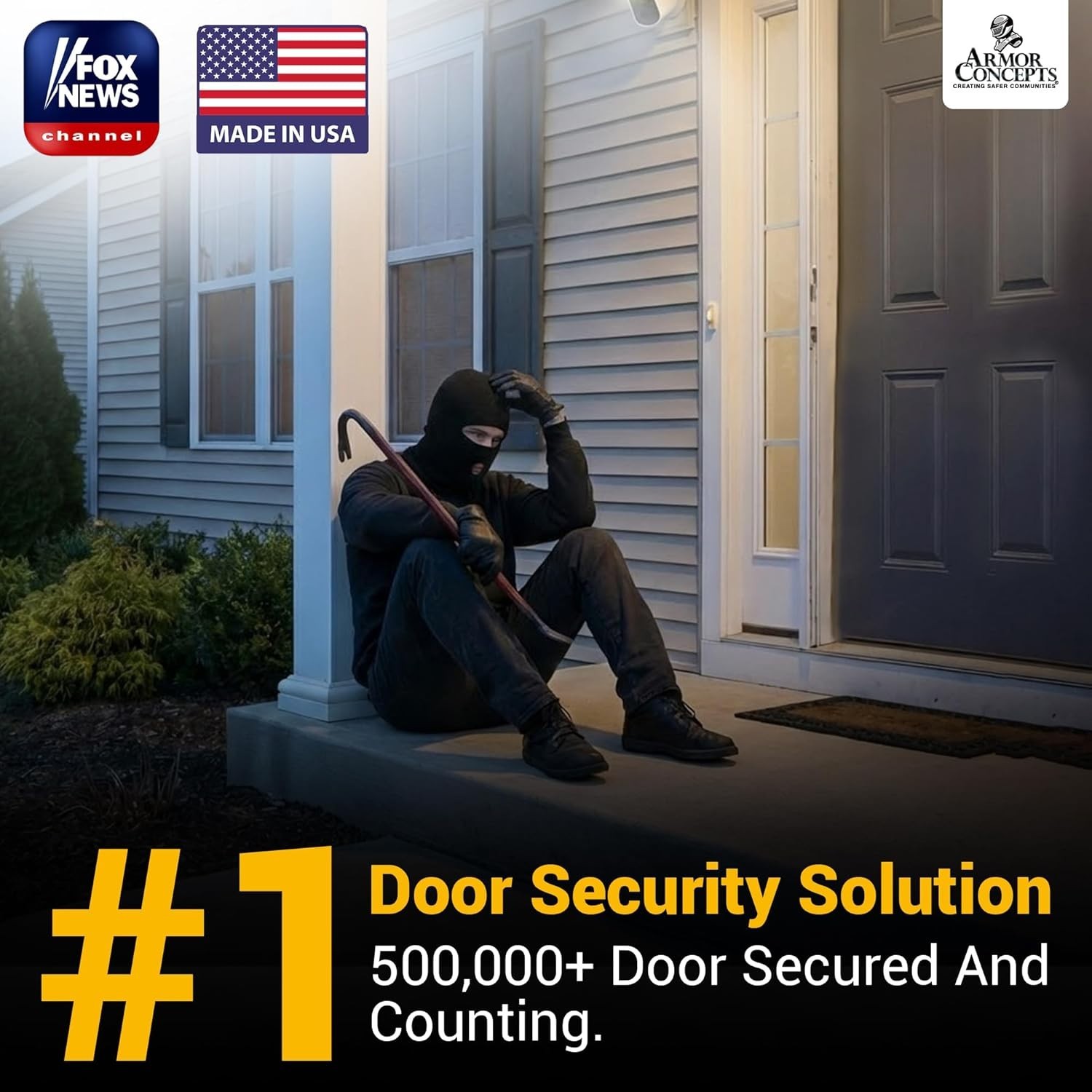Door Armor MINI 3-Pc Door Reinforcement Kit – Steel Anti-Kick-in Protection
