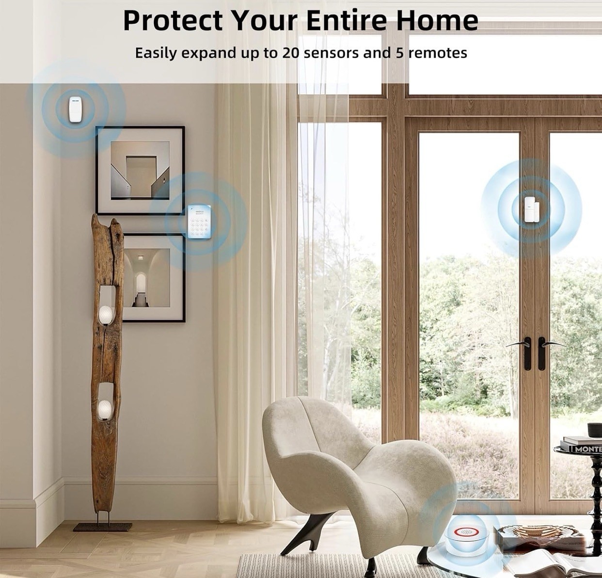 Wireless Alarm System 9 Piece Kit, WiFi Alarm System for Home Security With App