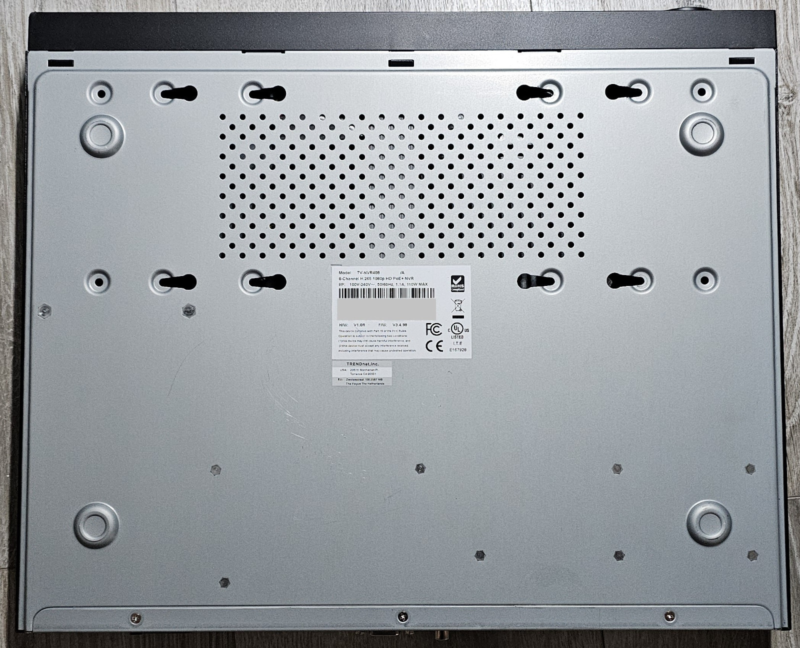 Trendnet TV-NVR408 8 Channel 4K UHD PoE+ NVR with Screws and SATA cables