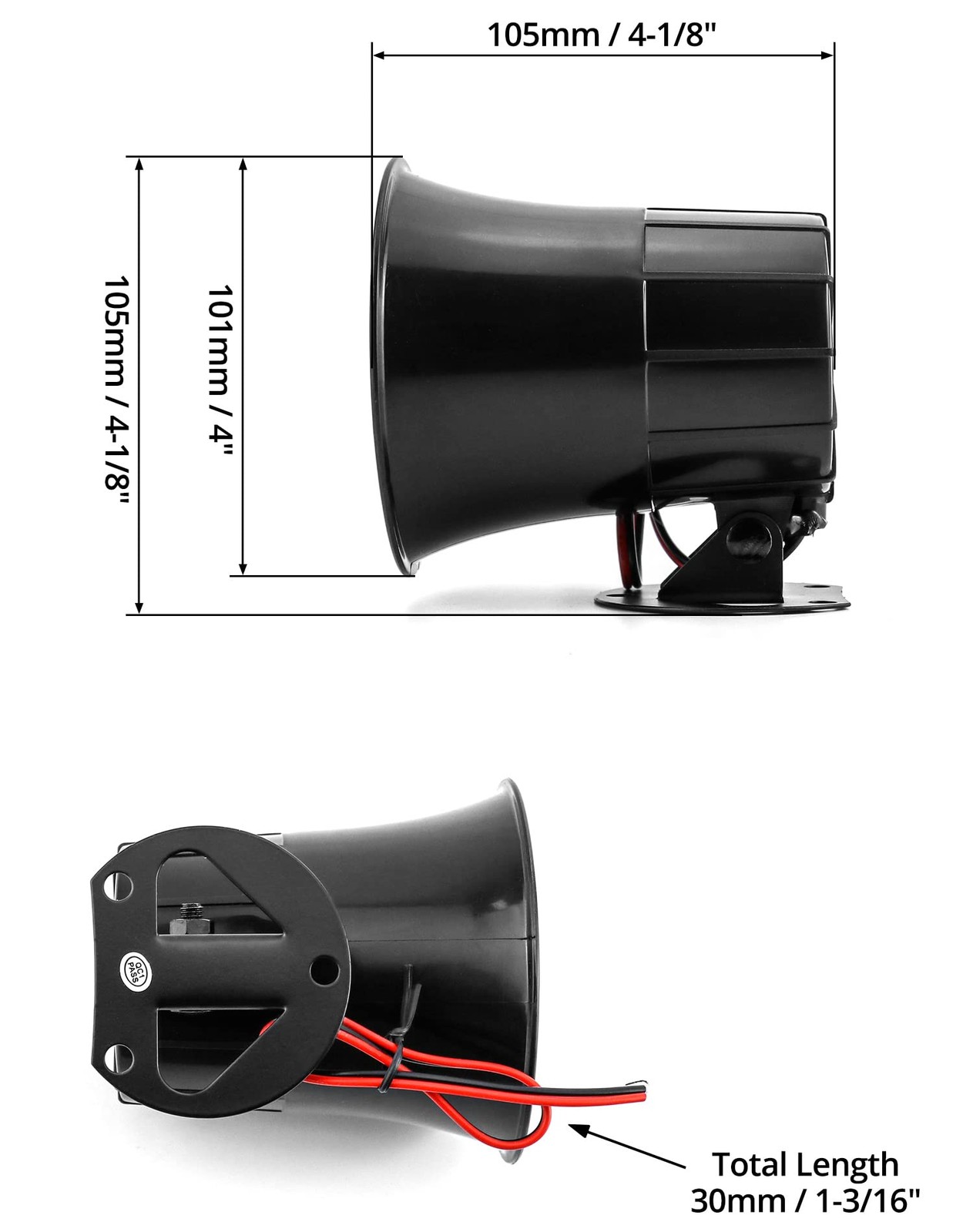 Wired Alarm Siren 2 Pack 110dB DC 12V Loud Security Horn Home Protection ABS