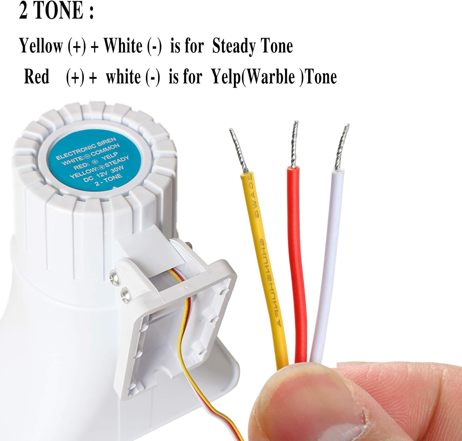 30W Alarm Siren ,Dual Tone Outdoor Self Contained Electric Security Ring Siren w