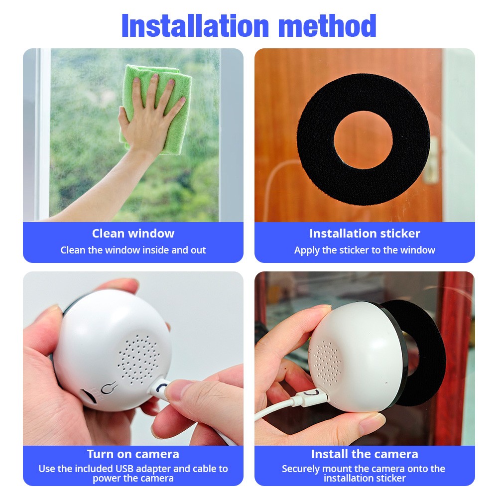 4MP WiFi Window Camera Infrared Night Vision Real Time Home Security Monitoring