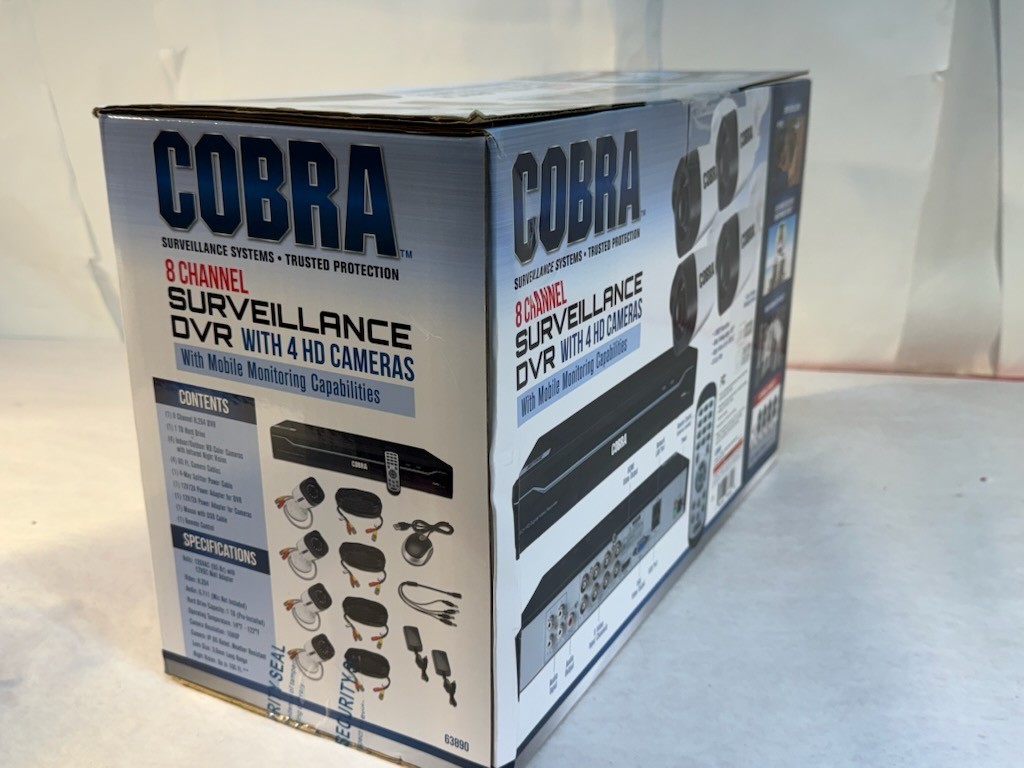 Cobra 63890 8-Channel Security Camera System with 4 HD Cameras