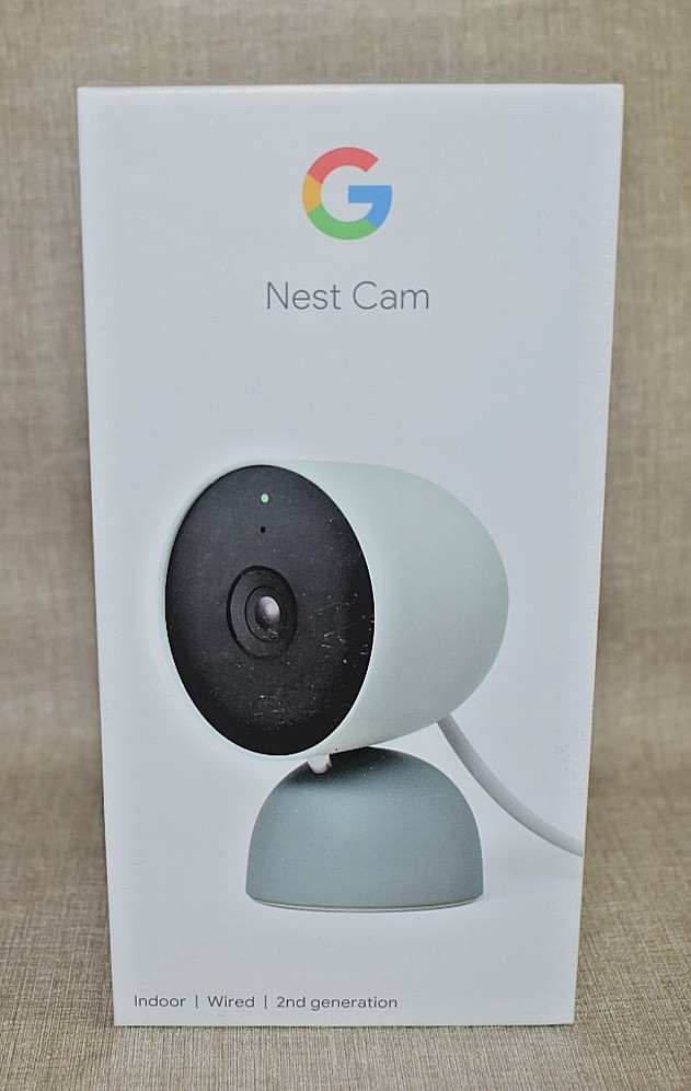 NEW Sealed Google Nest Cam Indoor Wired Security Camera Fog GA03178-US ~ GJQ9T