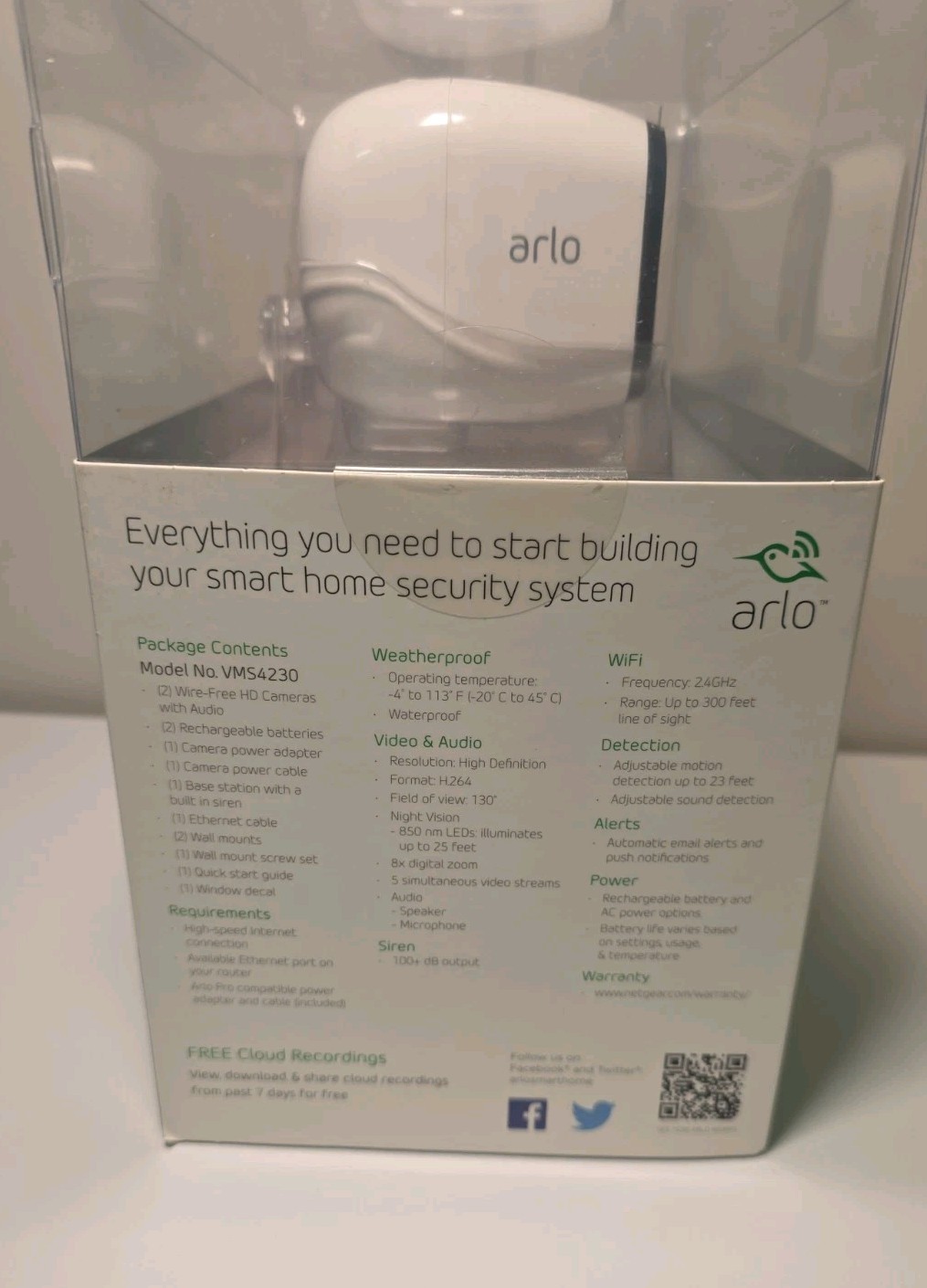 Arlo Pro 2 Wire-free HD Security Cameras. Model #VMS4230 NEW
