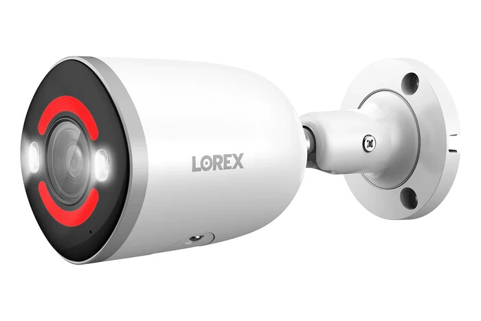 Lorex 4K Deterrence Bullet AI PoE IP Wired Lighting Cameras 4-Piece E895AB