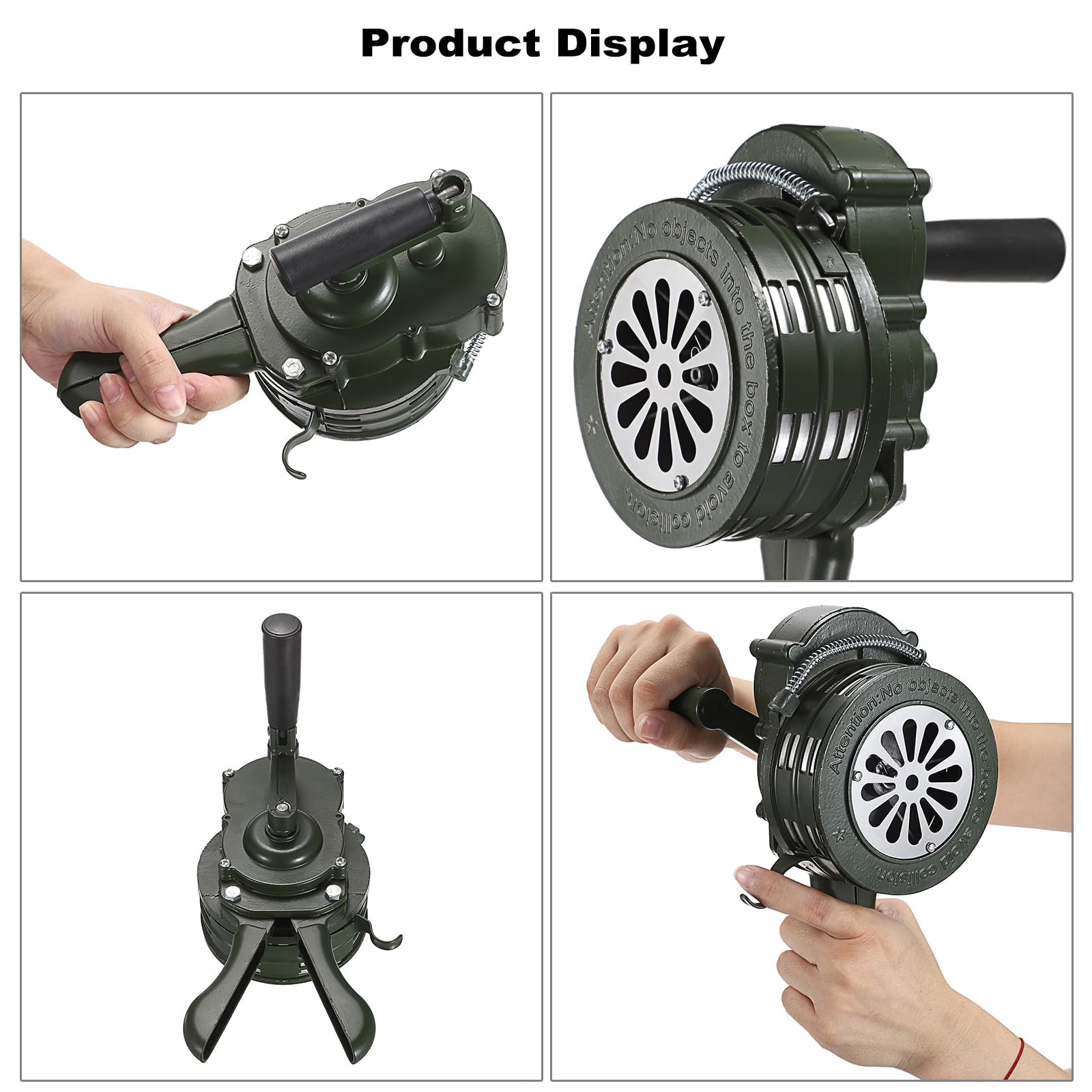 Hand Crank Siren Manual Operated Air Raid Siren with Foldable Handle for Spor…