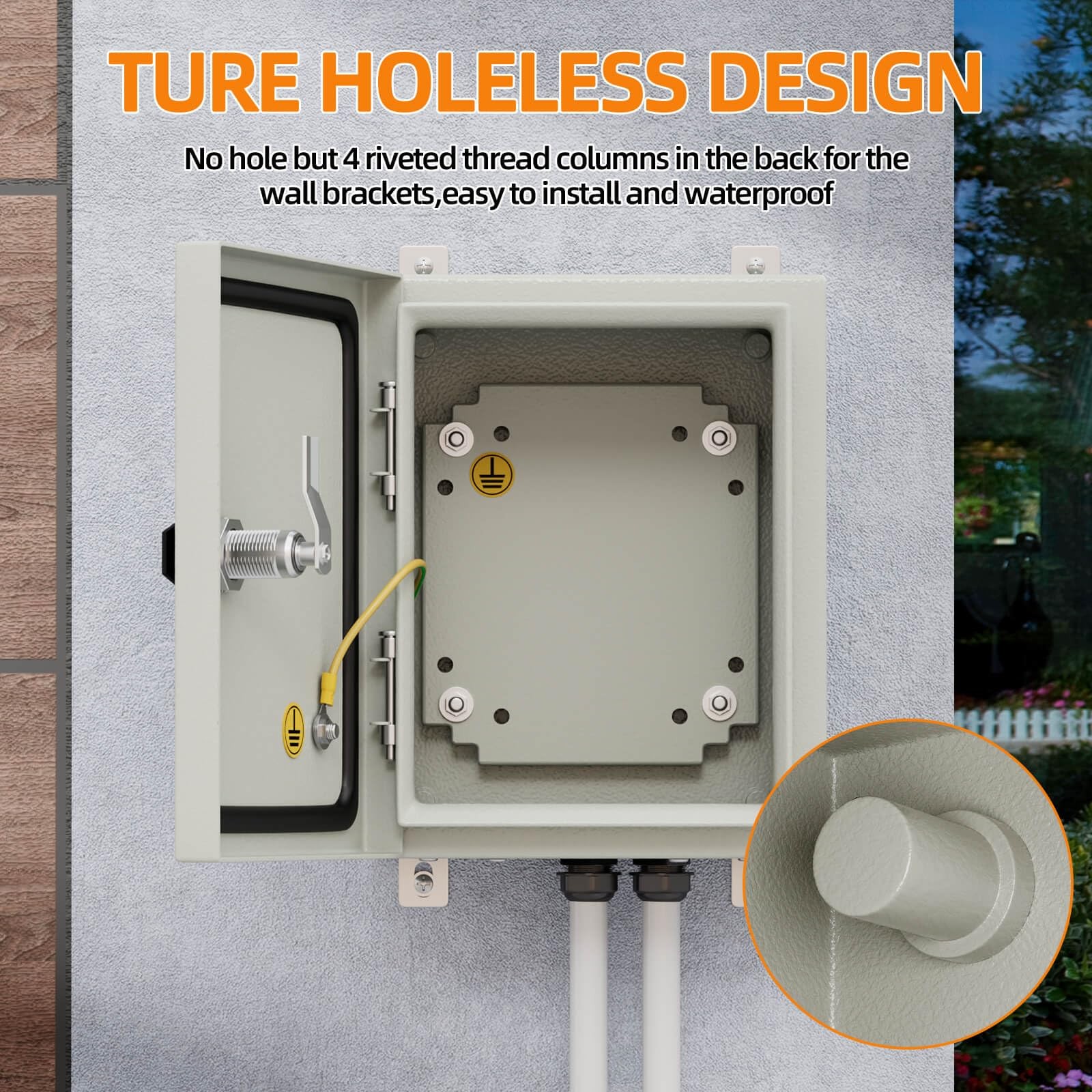 Metal Enclosure, IP65 Waterproof Electrical Box for 10″×8″×6″, Grey