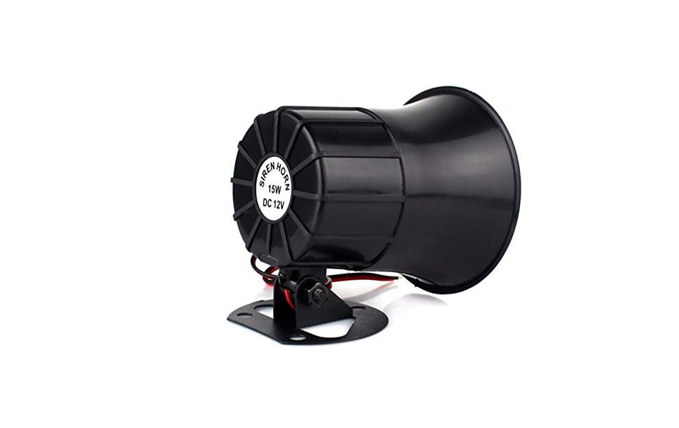 Sirena de Alarma 15W DC 6-12V con Soporte para Seguridad del Hogar
