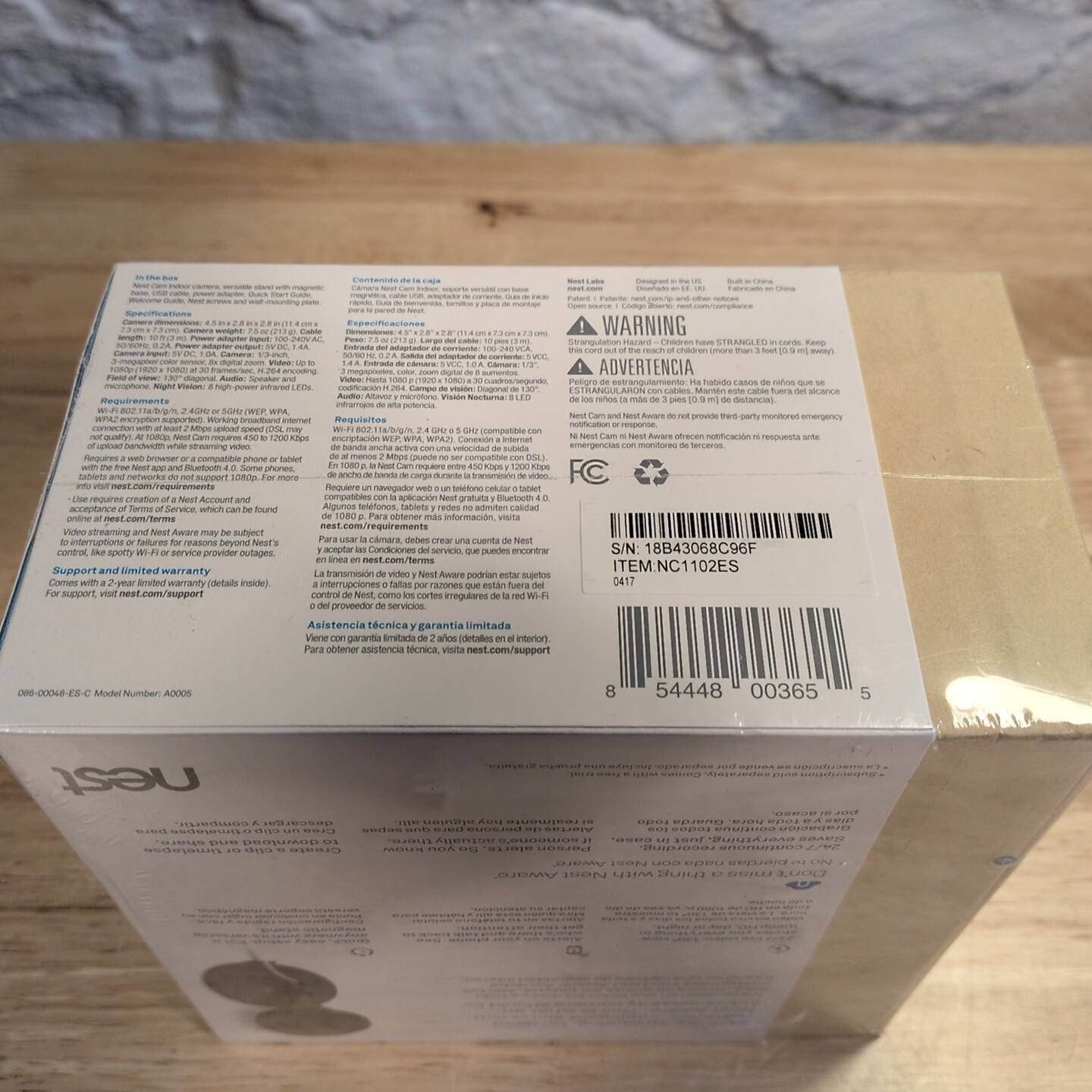 New Factory Sealed Google Nest Cam Indoor Black 1st Generation A0005-NC1102ES