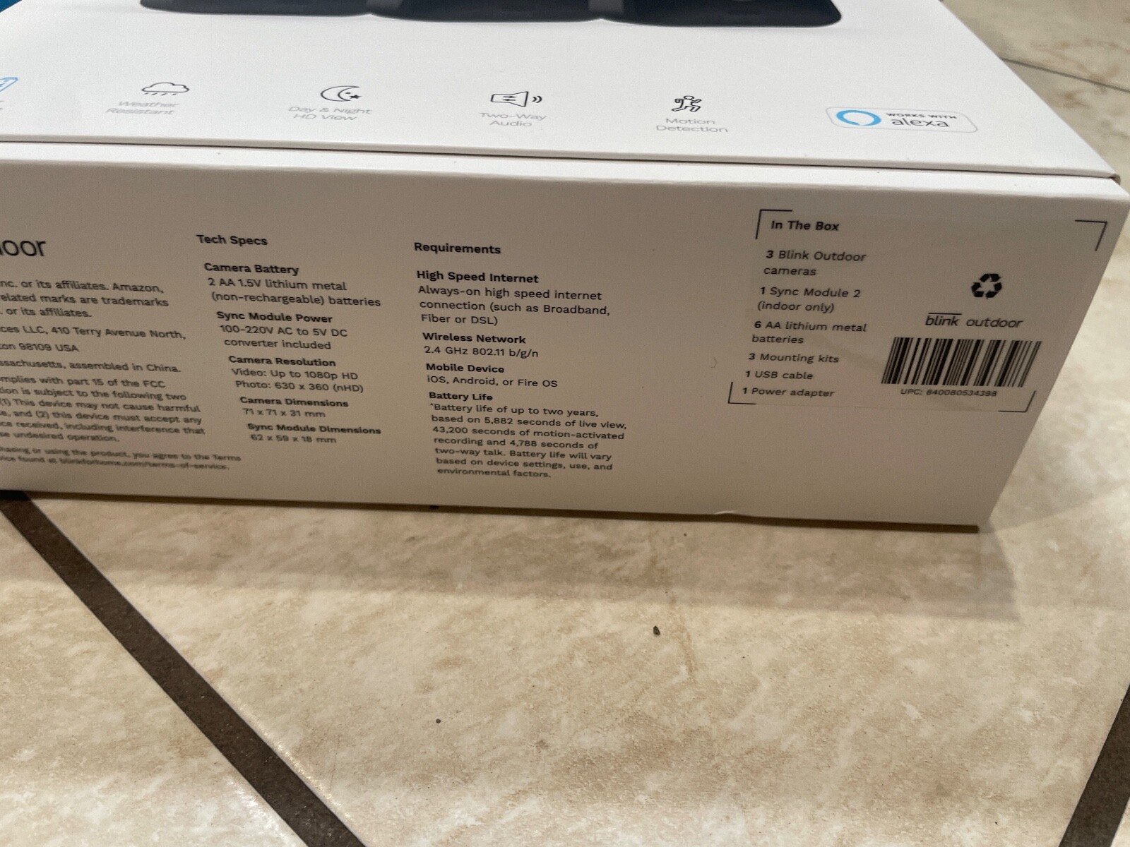 EMPTY BOX ONLY Blink XT Security Wireless Camera System Outdoor