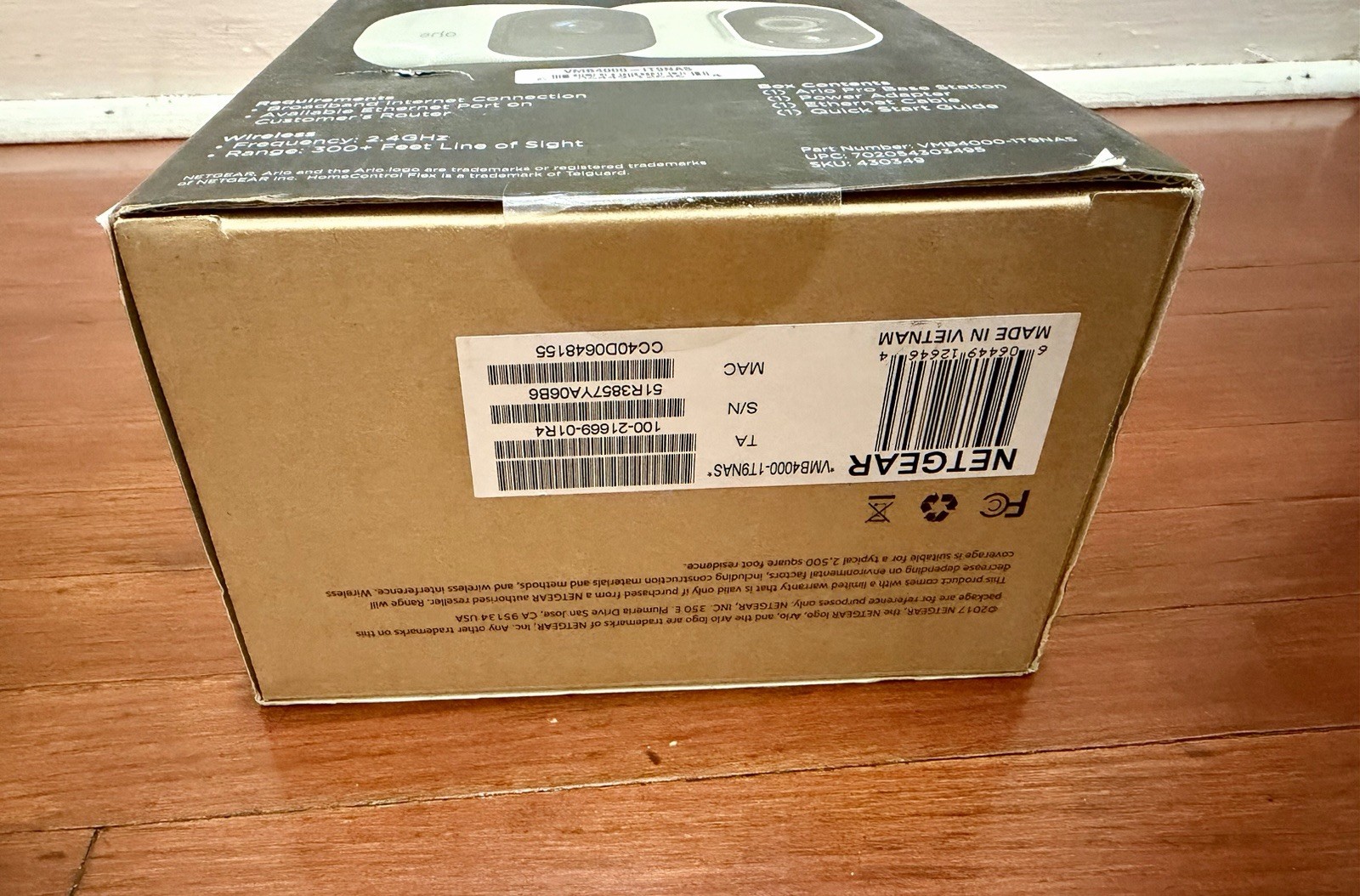 NETGEAR Arlo Pro VMB4000 Security Base Station W/ Ethernet & Power Cable Sealed