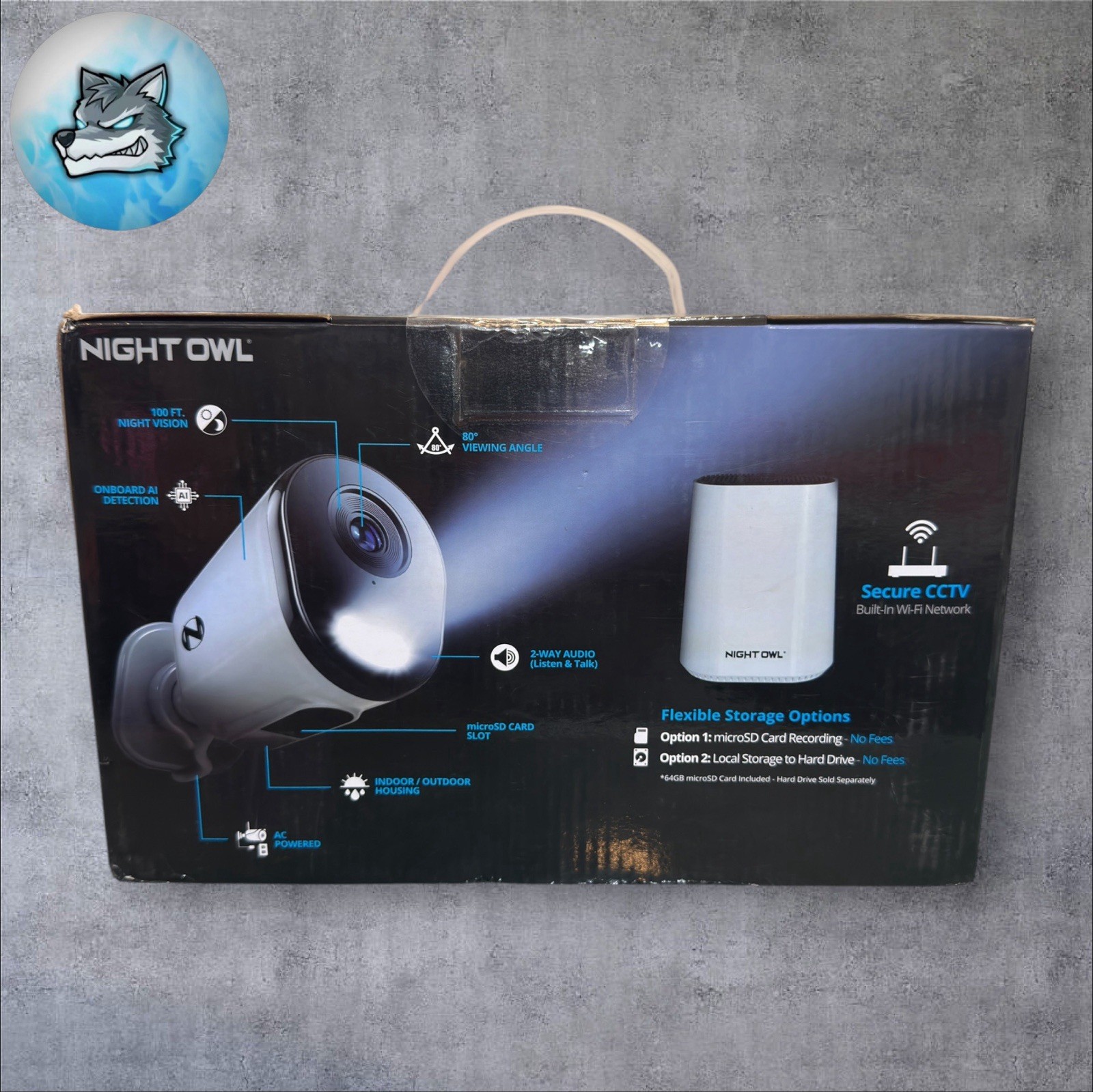 Night Owl 2K Wi‑Fi Recorder Security System 8‑Channel w/ 4 Cameras 64GB AI