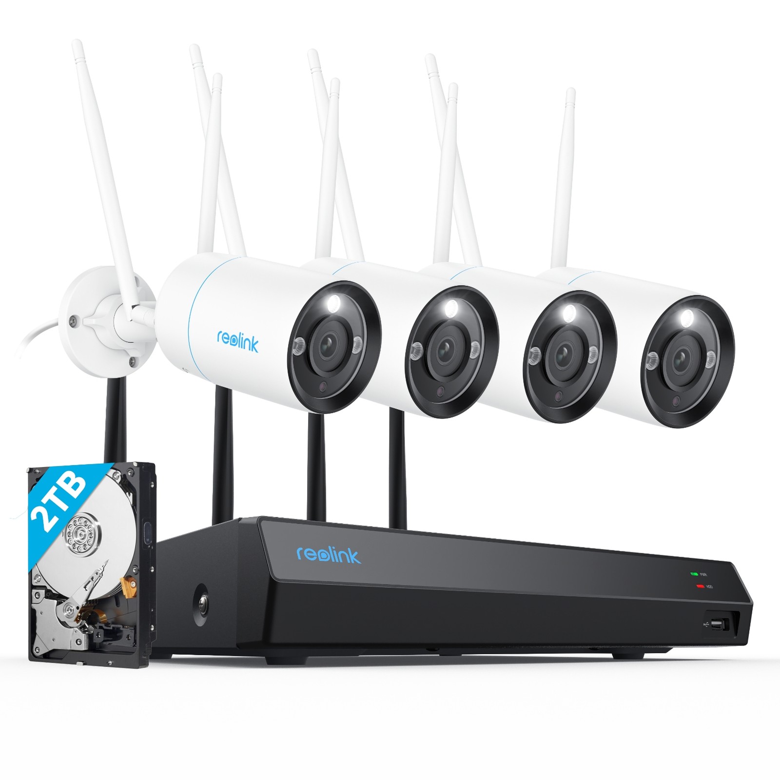Reolink 8MP 16CH 2TB HDD NVR WiFi Wired Wireless Security Camera System Outdoor