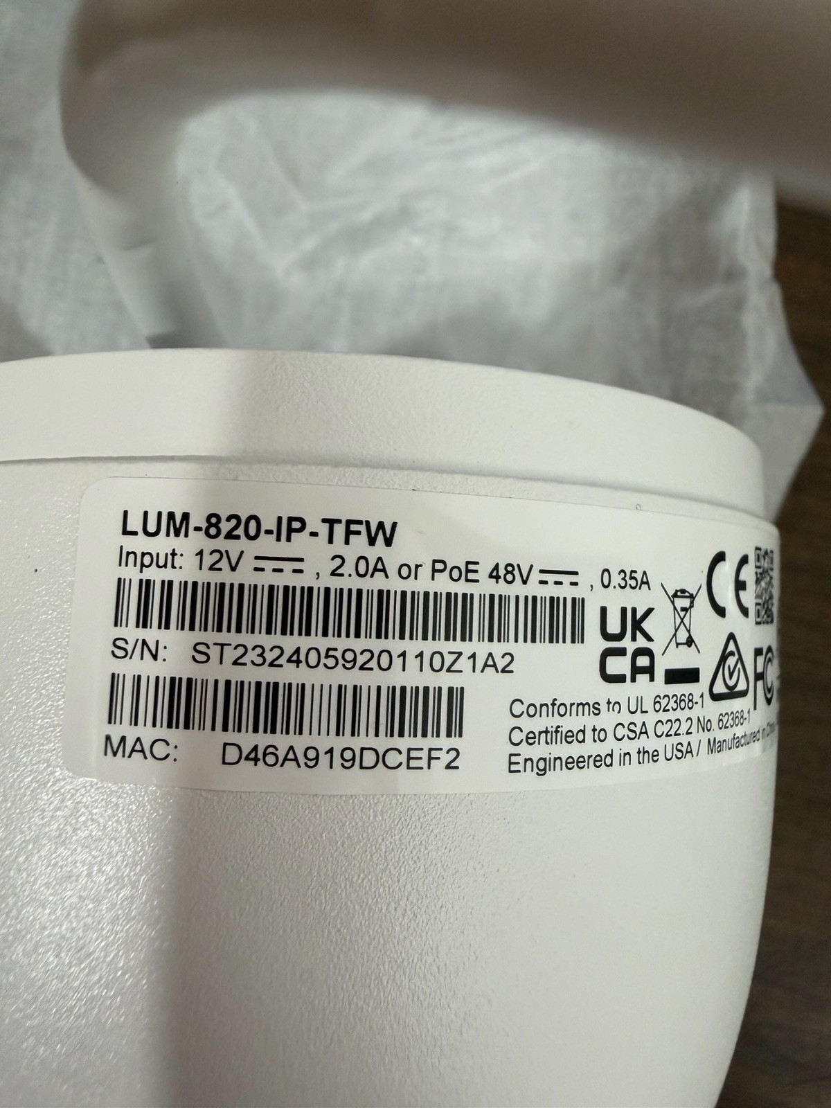 Luma Surveillance LUM-820-IP-TFW 8MP IP Turret Camera White Microphone PRICE (1)