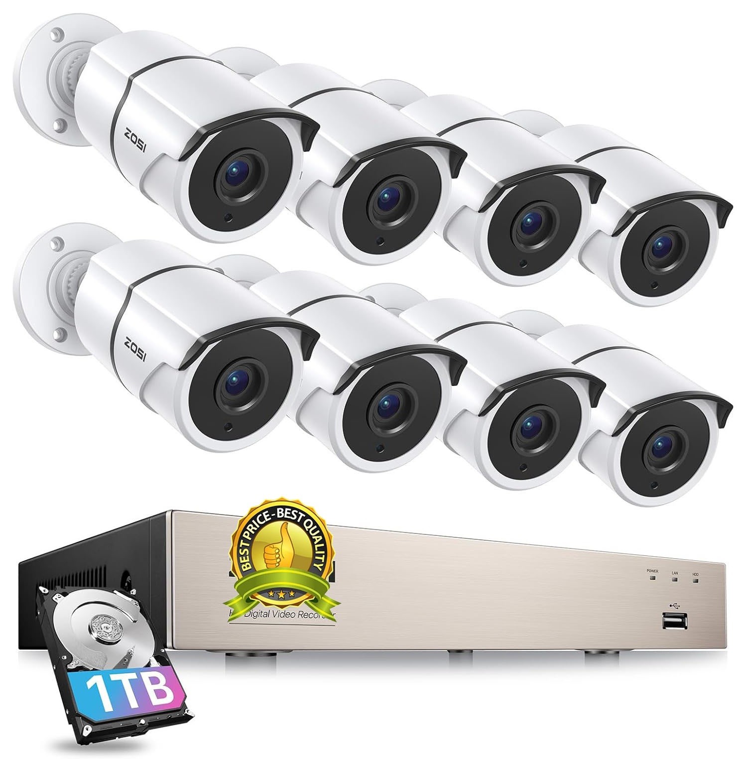 8 Camaras Para Casa De Seguridad Profesional Vision Noche Deteccion Movimiento
