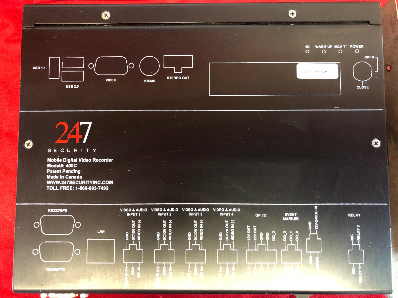 247Security Inc – Mobile Digital Video System – 400C – NO HARD DRIVE