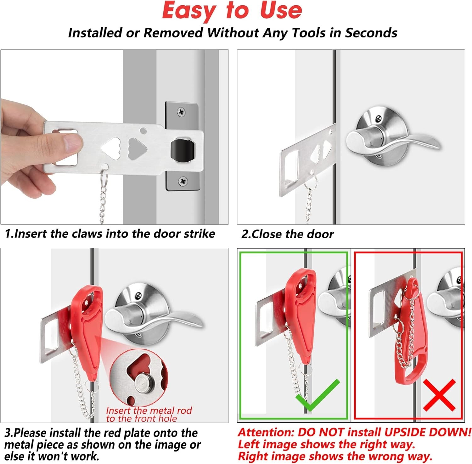 Wireless Travel Door Stop Alarm Portable Security Alert Wedge Stopper Hotel Bx22