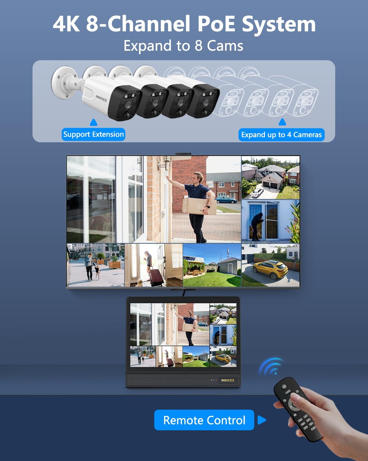 (2026 New) 4K PoE Security Camera System Outdoor, 8CH NVR with 10.2″ IPS Moni…