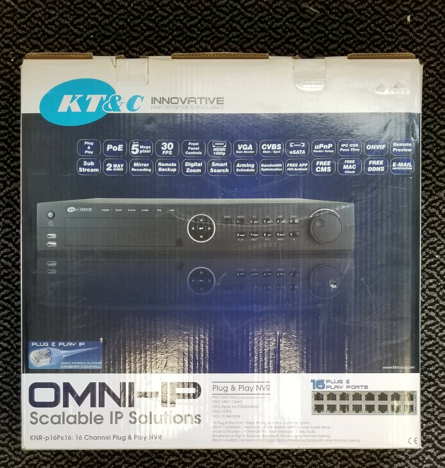 16 Channel NVR Supports IP Cameras upto 5MP 200 Watts, HDMI VGA CVBS Views
