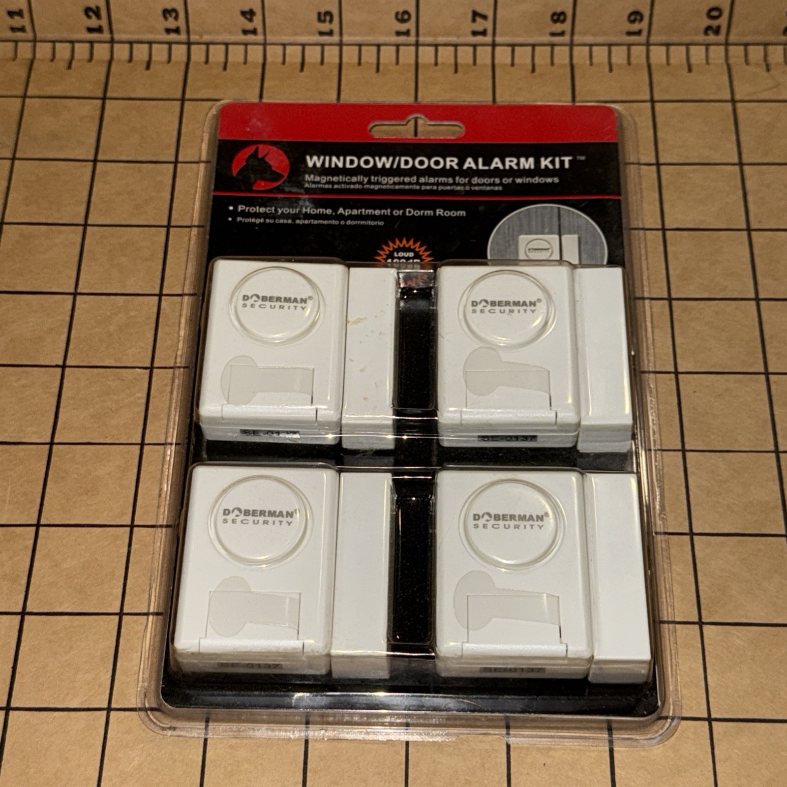 Doberman Security Window Door Alarm Kit Magnetically Triggered Alarm 4 Pack