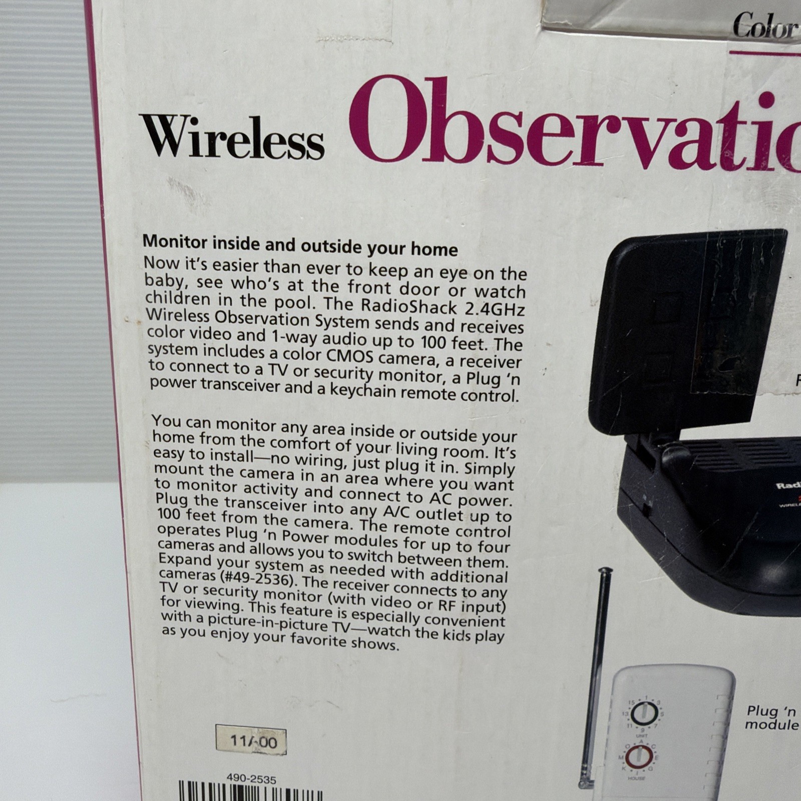 Radio Shack Wireless Observation Security System with Add-on Camera 49-2535 (u)