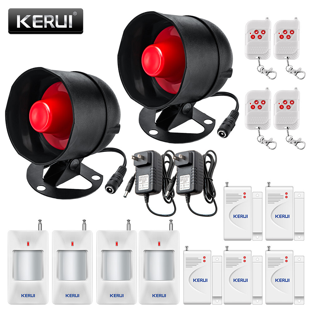 433MHz Wireless Siren Burglar Alarm System 110dB Home Security Door Sensor Kit