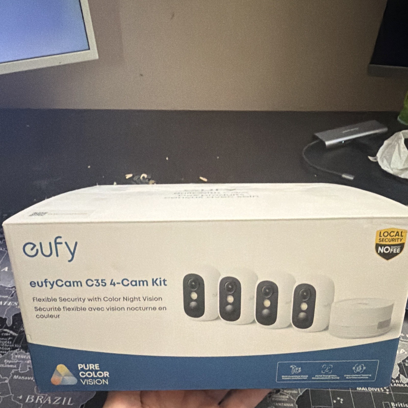 eufy eufyCam C35 4-Cam Kit Wi-Fi Security System Color Night Vision Human Detect