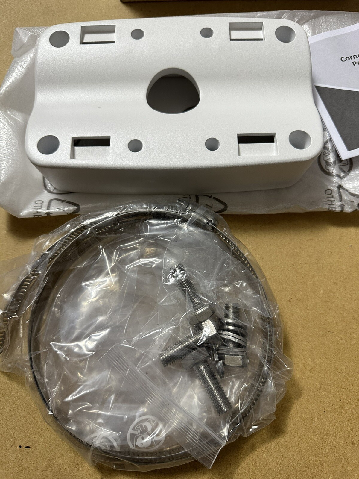 Hanwha Vision SBP-300PMW2 White Pole Mount Adapter Aluminum Security Accessory