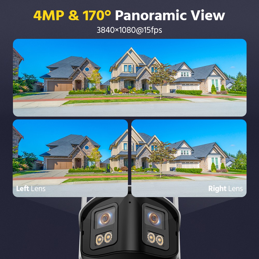ANNKE 4MP Dual Lens Wireless Security IP Camera Two Way Audio Color Night Vision