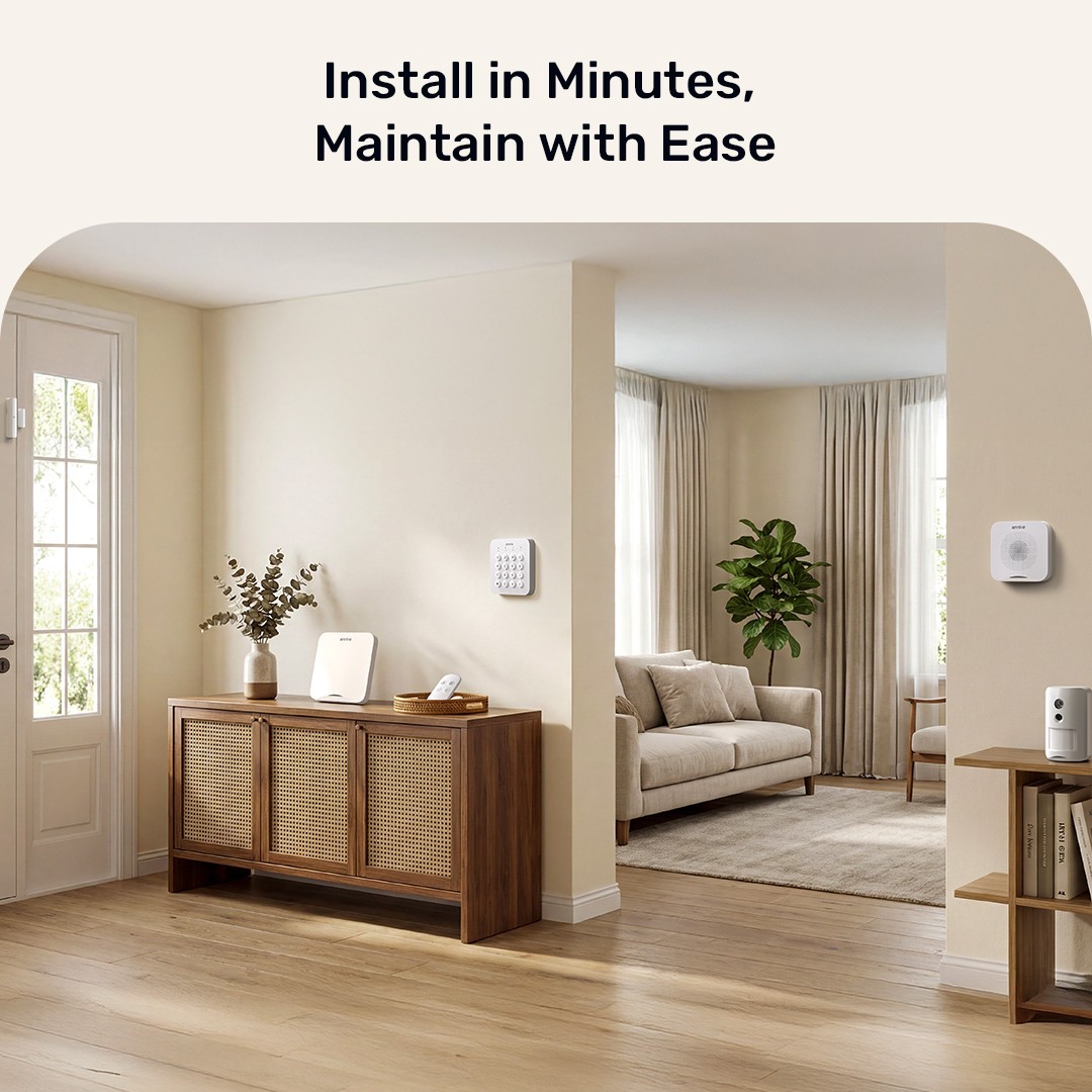 ANNKE Wireless Security Alarm System 2.4G/5.8G WiFi 24/7 Recording Smoke PIR Kit