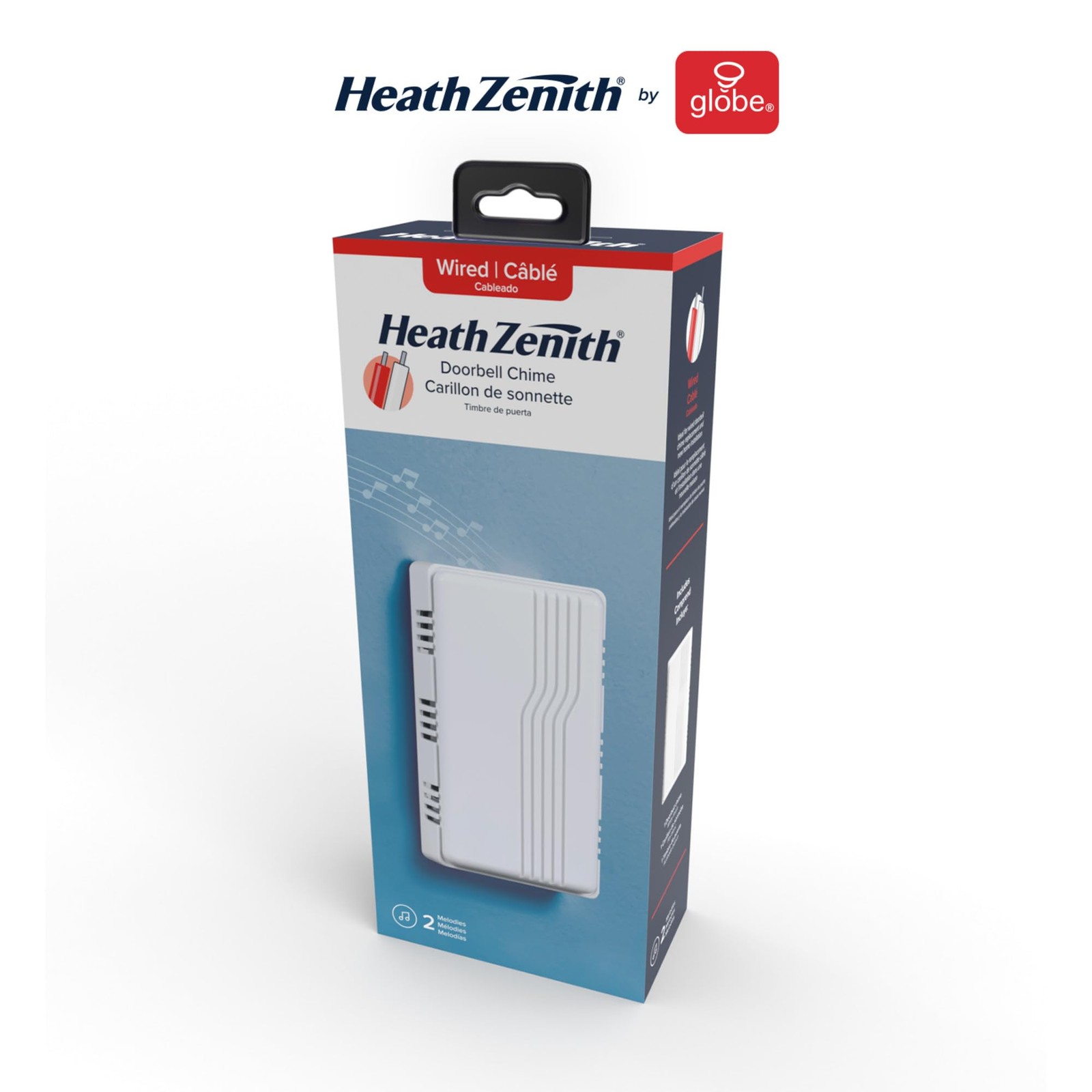 Heath Zenith Wired Mechanical Doorbell Chime, White, Plastic, No Size, White