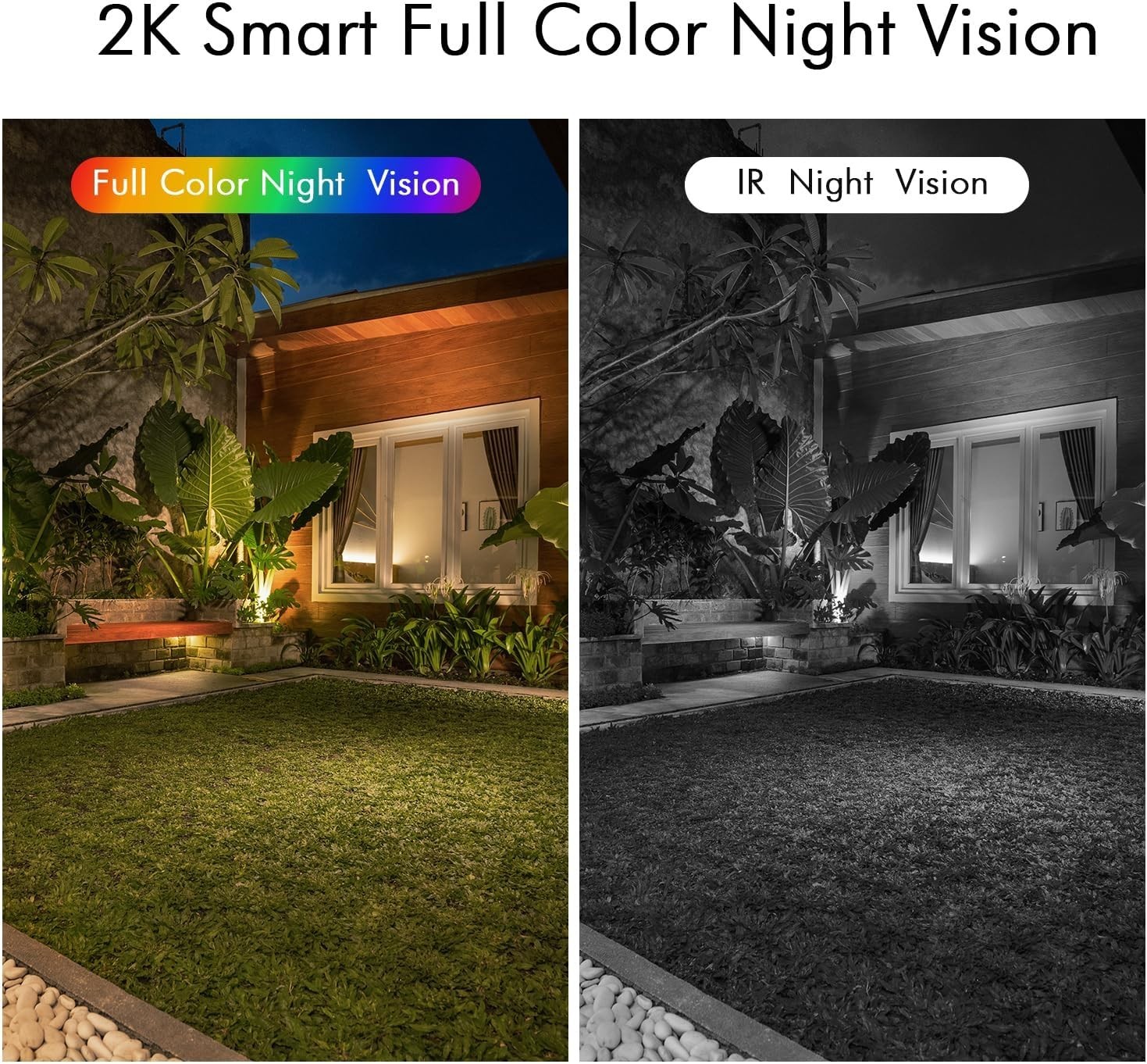 Wireless Outdoor Camera 2PCS 1080P Security Cameras WiFi Video Night Vision