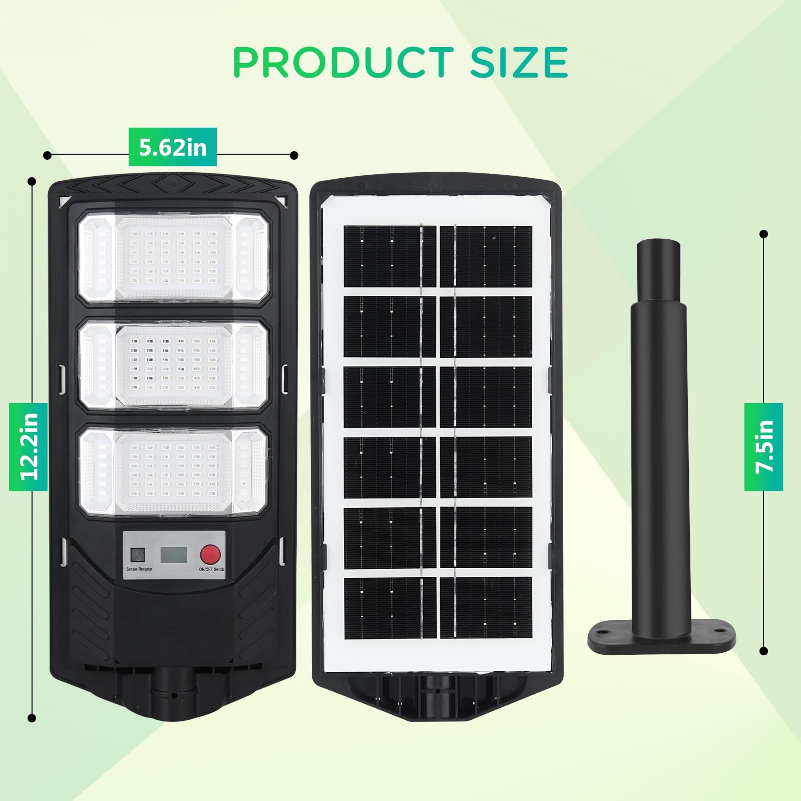 Hog Lights for Night Hunting, Zuomeng Solar Green Light, Motion Black