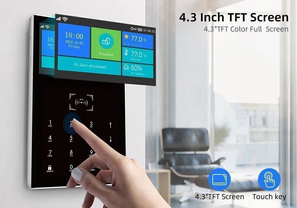 V34 Tuya APP WiFi+4G Wireless DIY Home Security Alarm System+Alexa+Google Home
