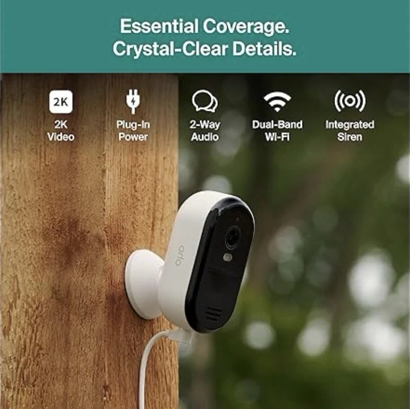 Arlo Essential Outdoor 2025 Add-On 2K Wireless Security Camera, Free shipping