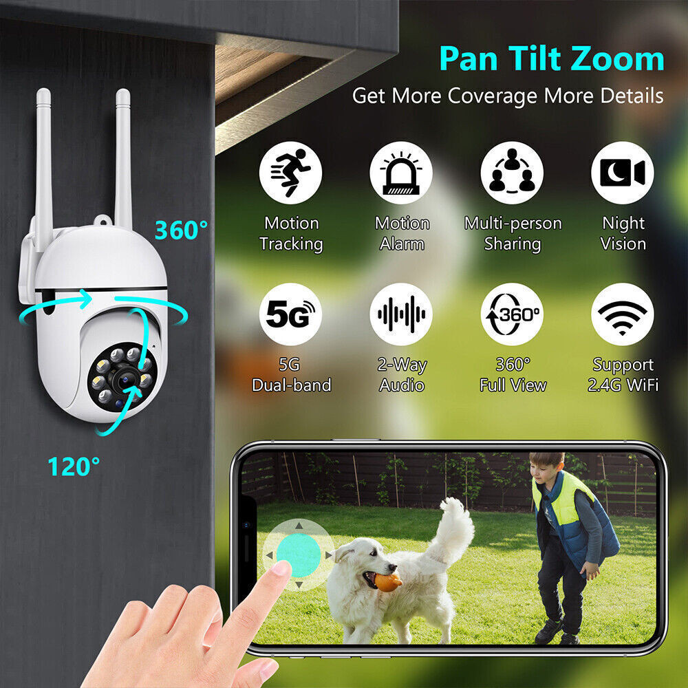 4PCS Camaras De Seguridad Para 360 5G WIFI Inalambrica Con Vision Nocturna Audio