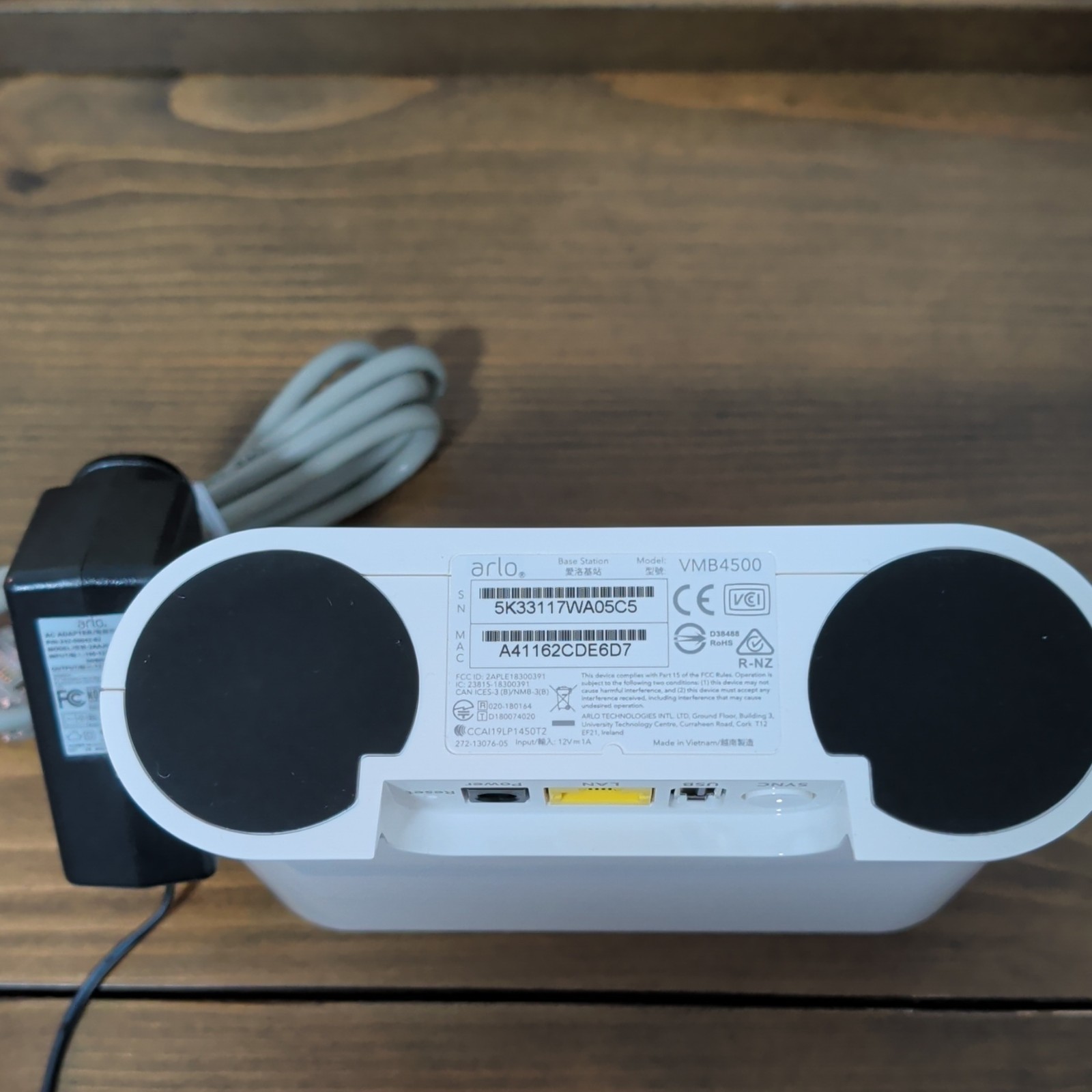 Arlo VMB4500r2 Base Station Hub, Wi-Fi, With Power Adapter