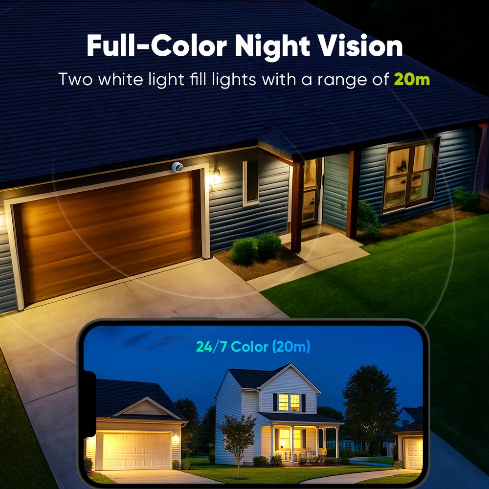 SANNCE 8CH NVR 3MP Audio PoE IP Security Camera System Outdoor Color Night AI