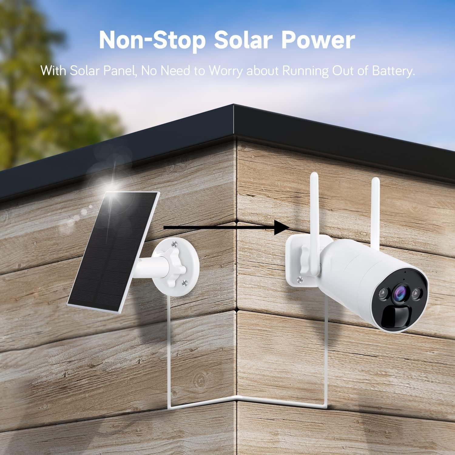 Solar Security Camera System Wireless Outdoor Rechargeable Battery Solar Panels