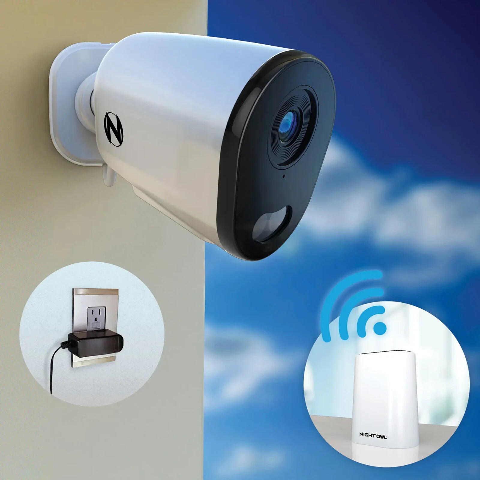 Night Owl 8-Ch, 4-Camera Indoor/Outdoor Plug-In Wi-Fi IP 4K 64GB Security System