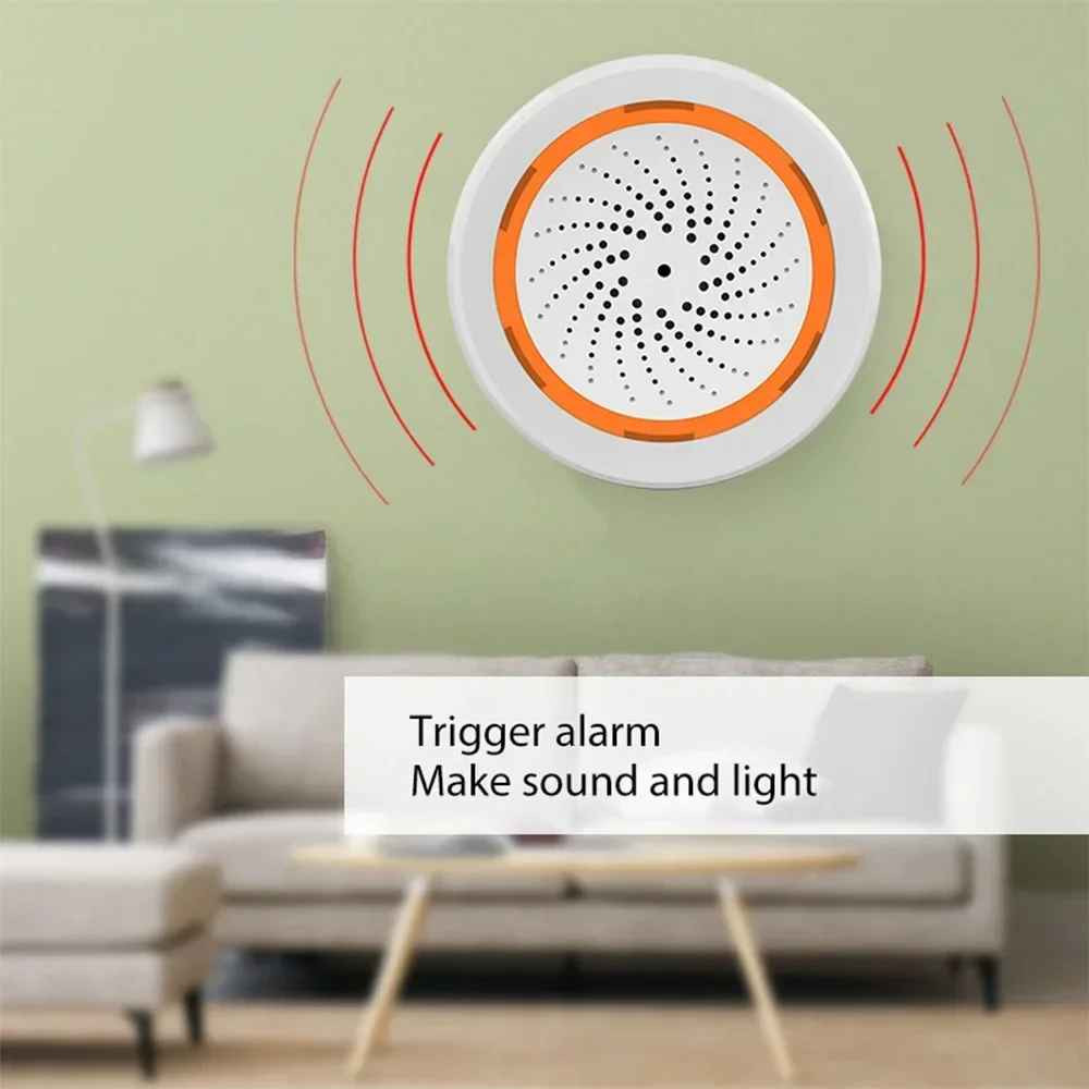Tuya ZigBee Smart Siren 90dB Sound Light Alarm NAS-AB02BT USB