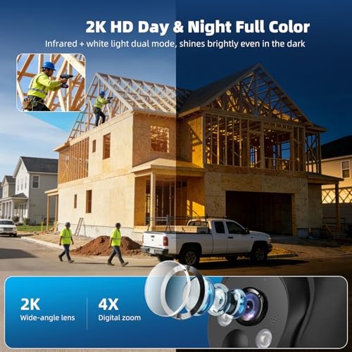 4G LTE Cellular Security Cameras Solar Powered No WiFi Security Black 2 pack