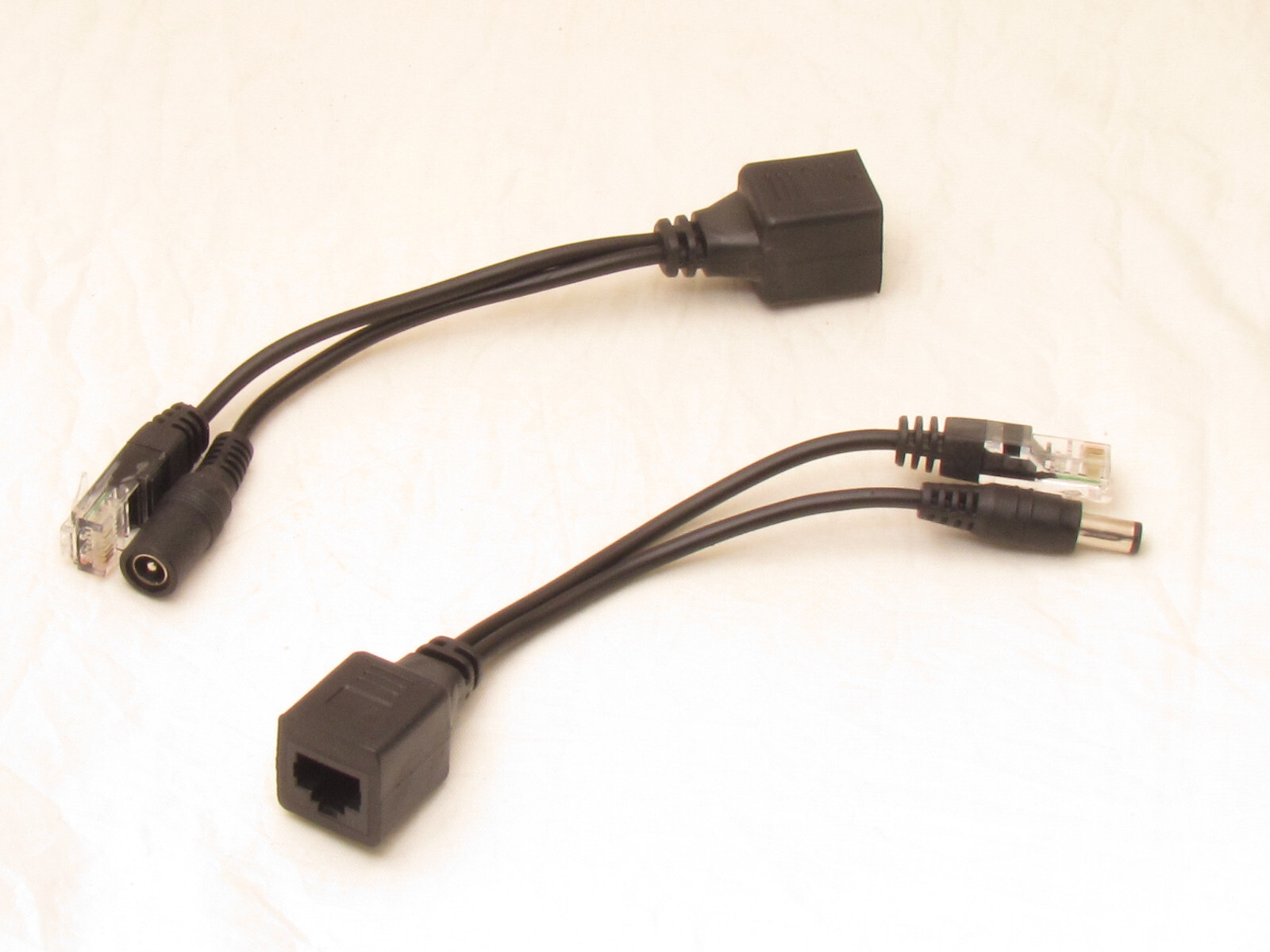 1 Pair IP Camera Power Over Ethernet Passive PoE Injector Splitter Cable RJ45