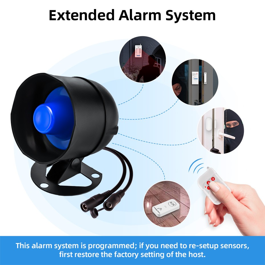 WiFi Smart Security Alarm Kit 120dB Wireless Remote Control House Protection Set