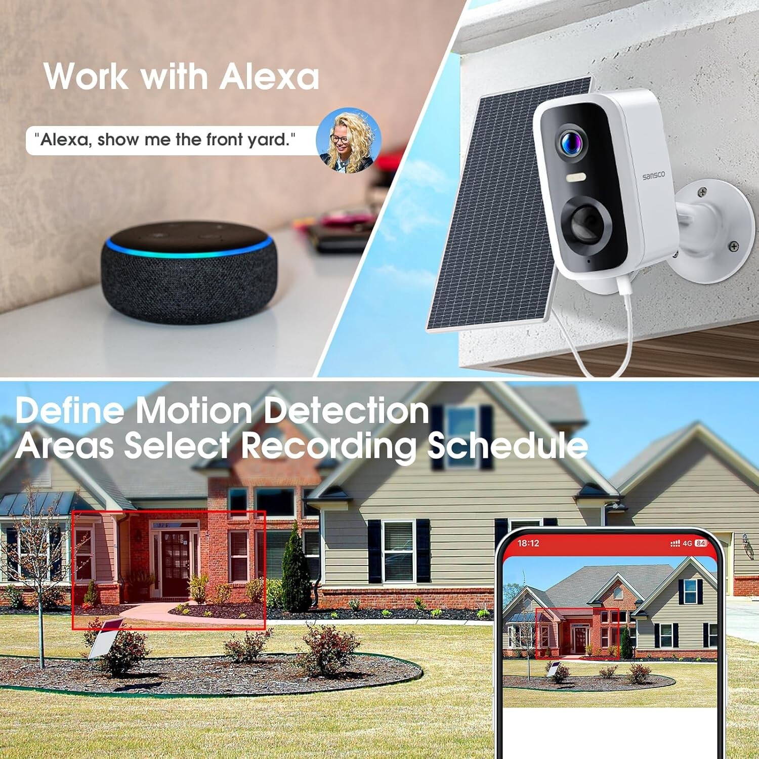 SANSCO 4MP Solar Wireless Security Camera System 10” Monitor 10CH NVR 128GB