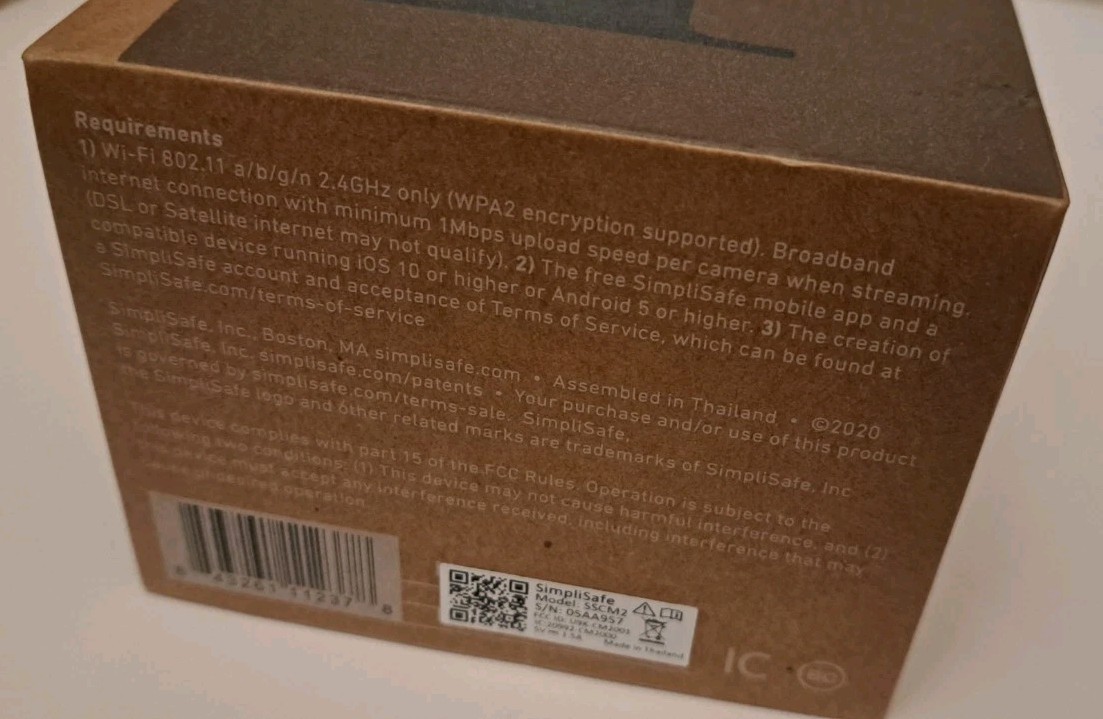 NEW SimpliSafe SSCM2 SimpliCam 1080p Wireless Security Camera