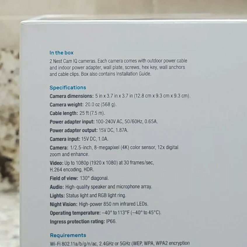 NEST Cam IQ Outdoor (2-Pack) Smart Security Camera Model NC4200US – Sealed NEW